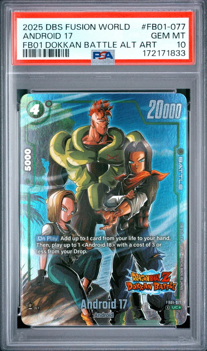 2025 #FB01-077 Android 17 PSA 10 Dragon Ball Super Card Game Fusion World New Adventure