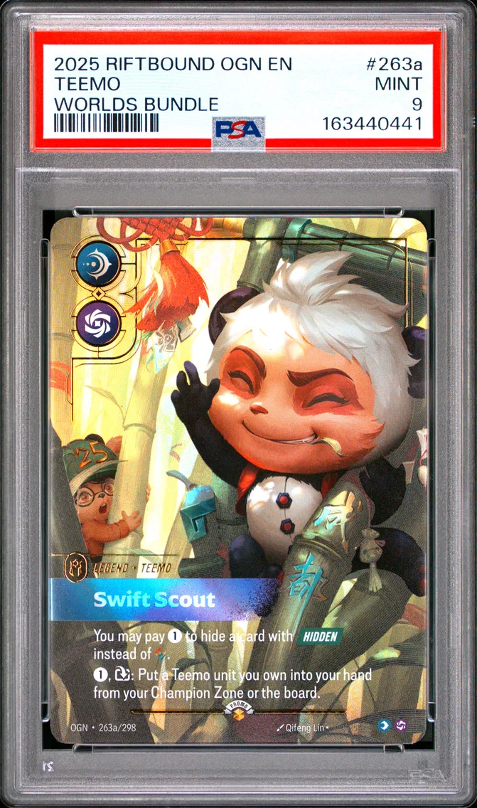 2025 #263a Teemo - Swift Scout PSA 9 Riftbound: League of Legends Ogn-Origins