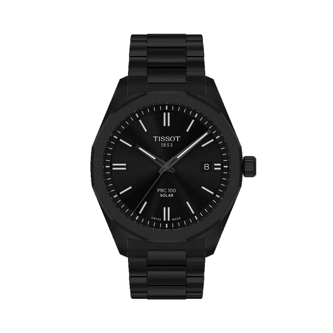 Tissot PRC 100 Solar Quartz 39mm - Black on Bracelet