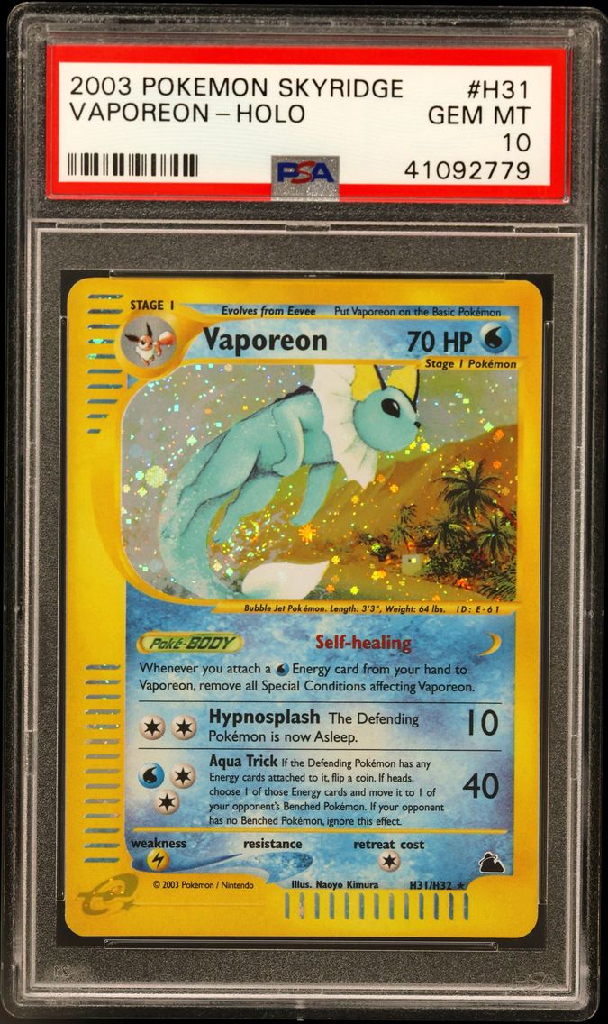 2003 #H31 Vaporeon-Holo PSA 10 S