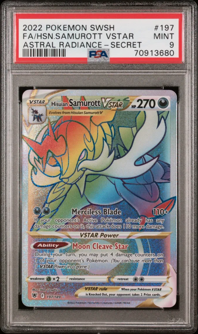 2022 #197 Full Art/Hisuian Samurott Vstar PSA 9 Sword & Shield Astral Radiance