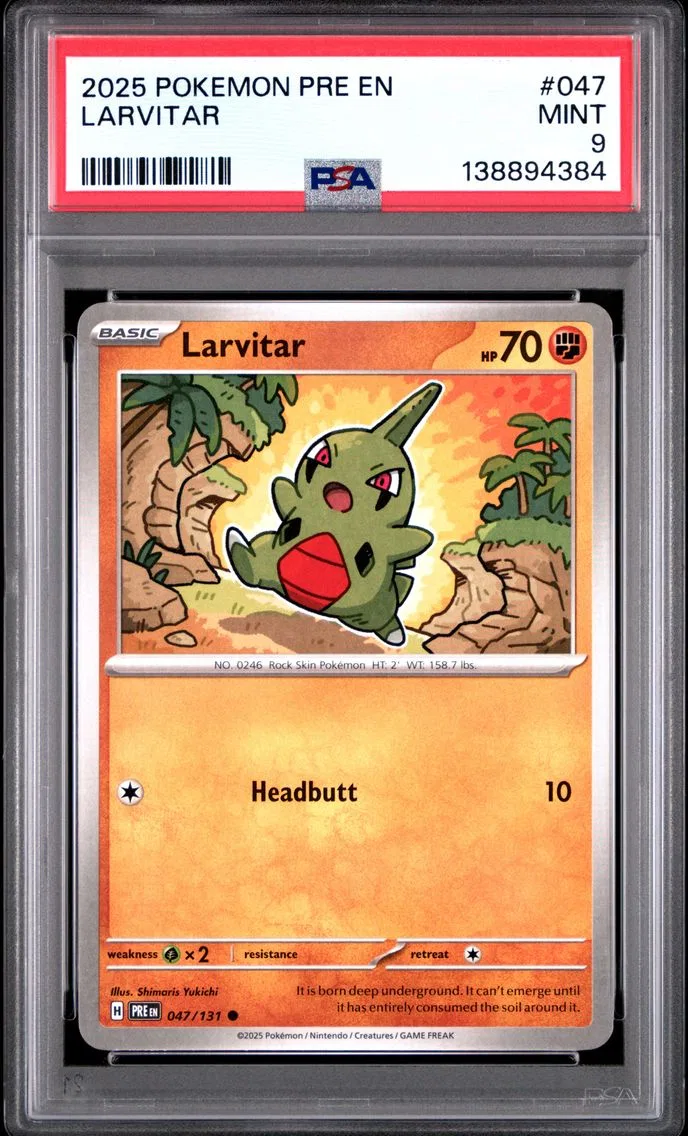 2025 #047 Larvitar PSA 9 Pre EN-