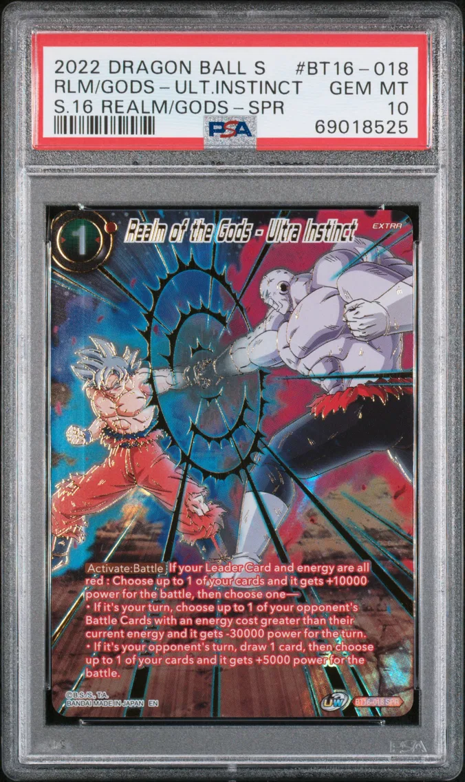 2022 #BT16-018 Realm of the Gods - Ultra Instinct PSA 10 Dragon Ball Super Card Game Series 16 Realm of the Gods