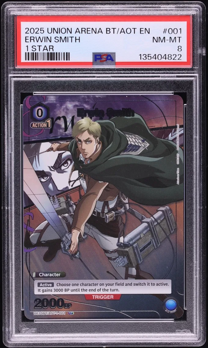 2025 #AOT-1-001 Erwin Smith 1 STAR PSA 8 Union Arena Attack On Titan