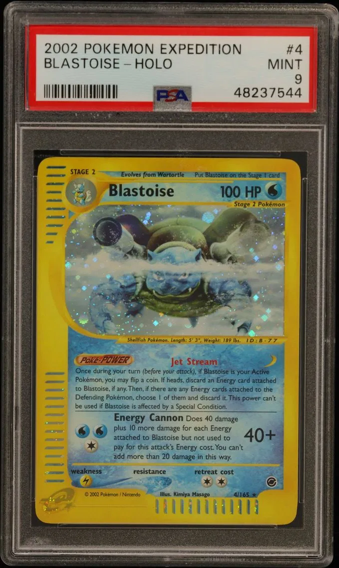 2002 #4 Blastoise-Holo PSA 9 Expedition