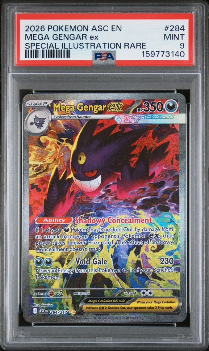 2026 #284 Mega Gengar EX PSA 9 Special Illustration Rare Pokemon Asc EN-Ascended Heroes Pokemon