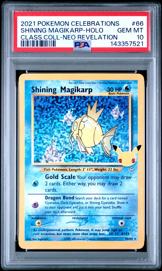 2021 #66 Shining Magikarp-Holo PSA 10 Celebrations Classic Collection