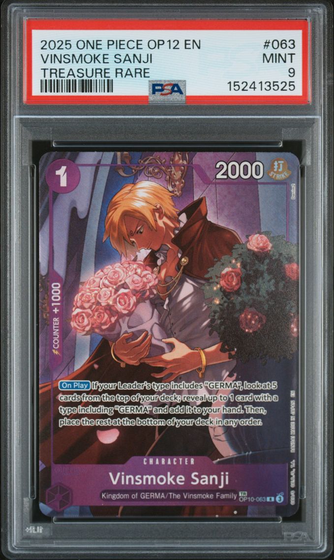 2025 #063 Vinsmoke Sanji PSA 9 One Piece OP12-Legacy of the Master
