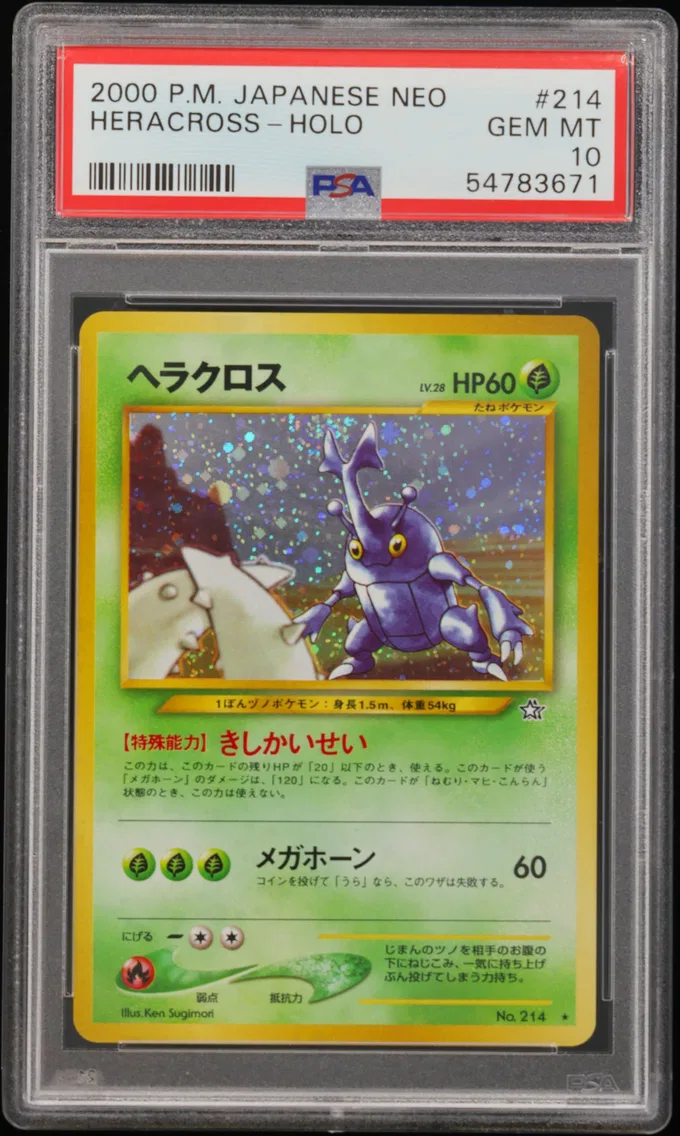2000 #214 Heracross-Holo PSA 10 