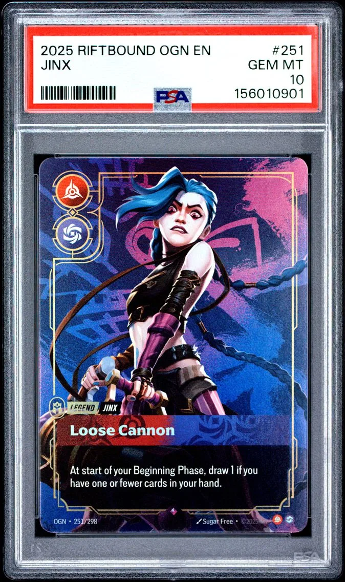 2025 #251 Jinx - Loose Cannon PSA 10 Riftbound: League of Legends Ogn-Origins
