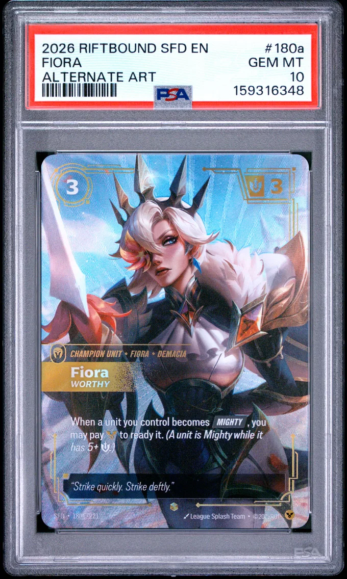 2026 #180a Fiora - Worthy PSA 10 Riftbound: League of Legends Sfd-Spiritforged