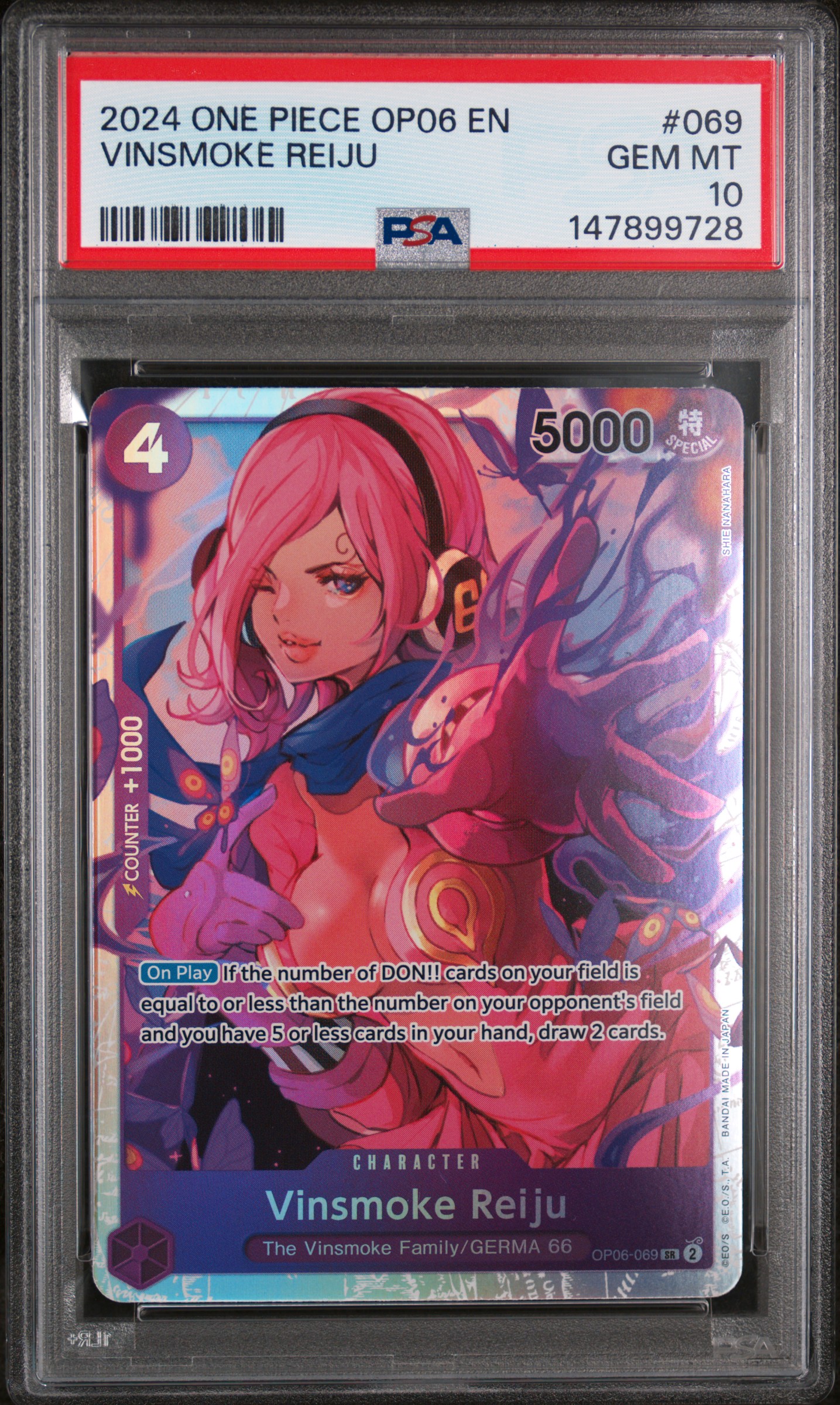2024 #069 Vinsmoke Reiju PSA 10 One Piece Op06-Wings Of The Captain
