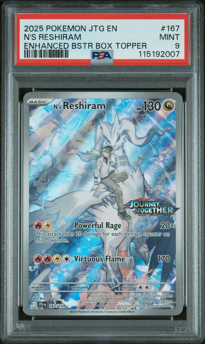 2025 #167 N's Reshiram PSA 9 Jtg EN-Journey Together