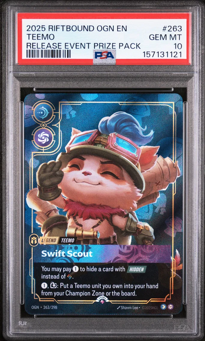 2025 #263 Teemo - Swift Scout PSA 10 Riftbound: League of Legends Ogn-Origins