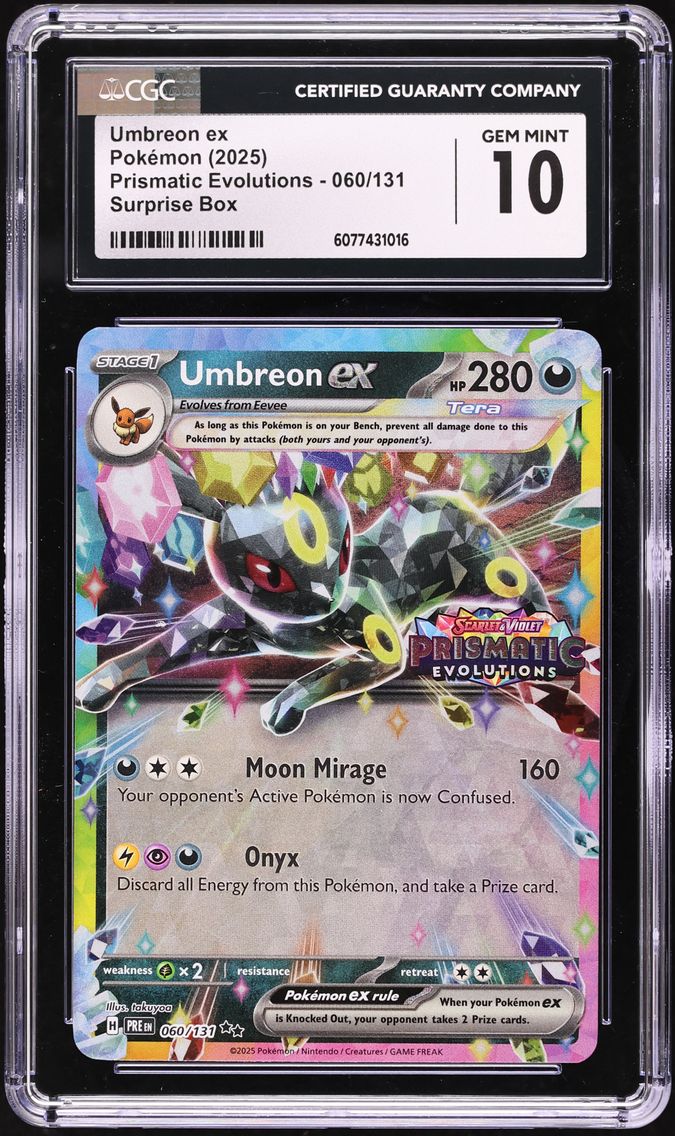 2025 #060 Umbreon EX CGC 10 Pre EN-Prismatic Evolutions Pokemon