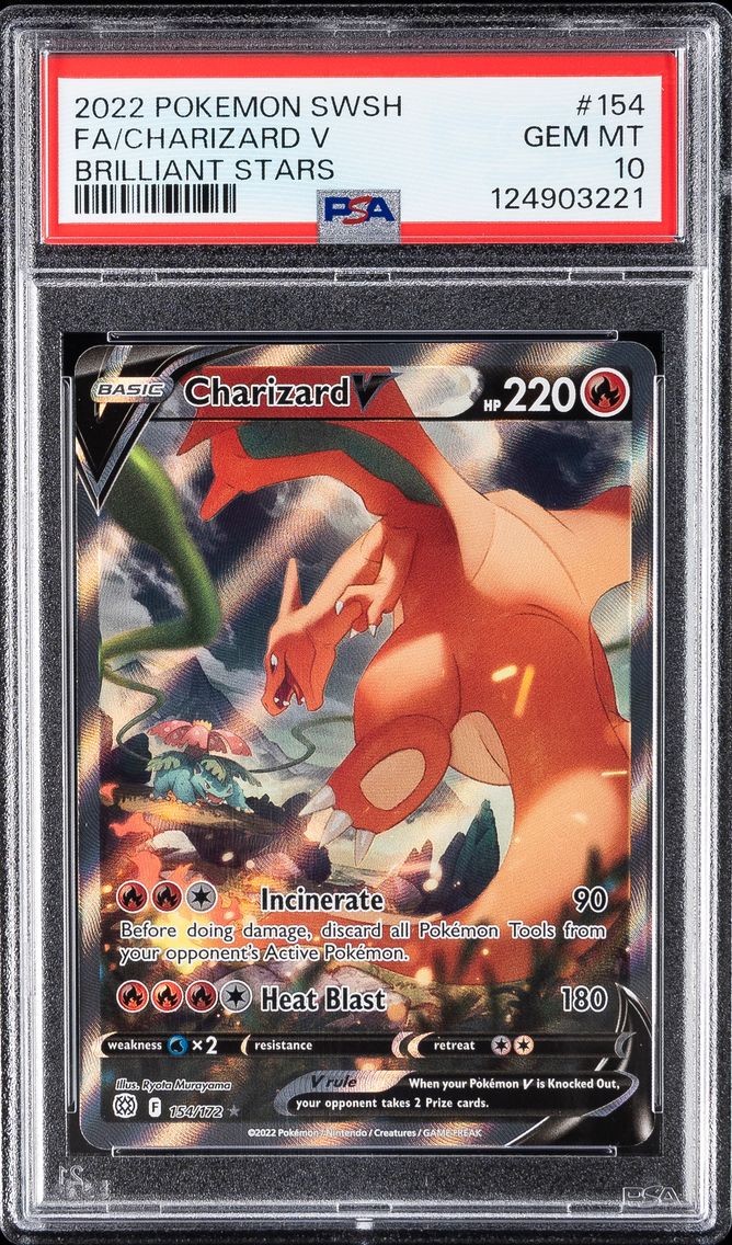 2022 #154 Full Art/Charizard V PSA 10 Sword & Shield Brilliant Stars Pokemon