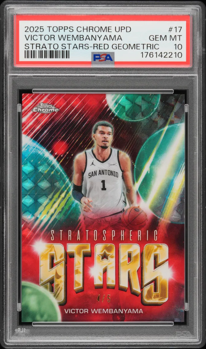 2025 #17 Victor Wembanyama PSA 10 Topps Chrome Update Stratospheric Stars