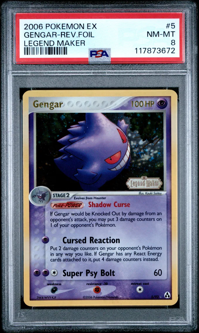 2006 #5 Gengar-Reverse Foil PSA 8 EX Legend Maker
