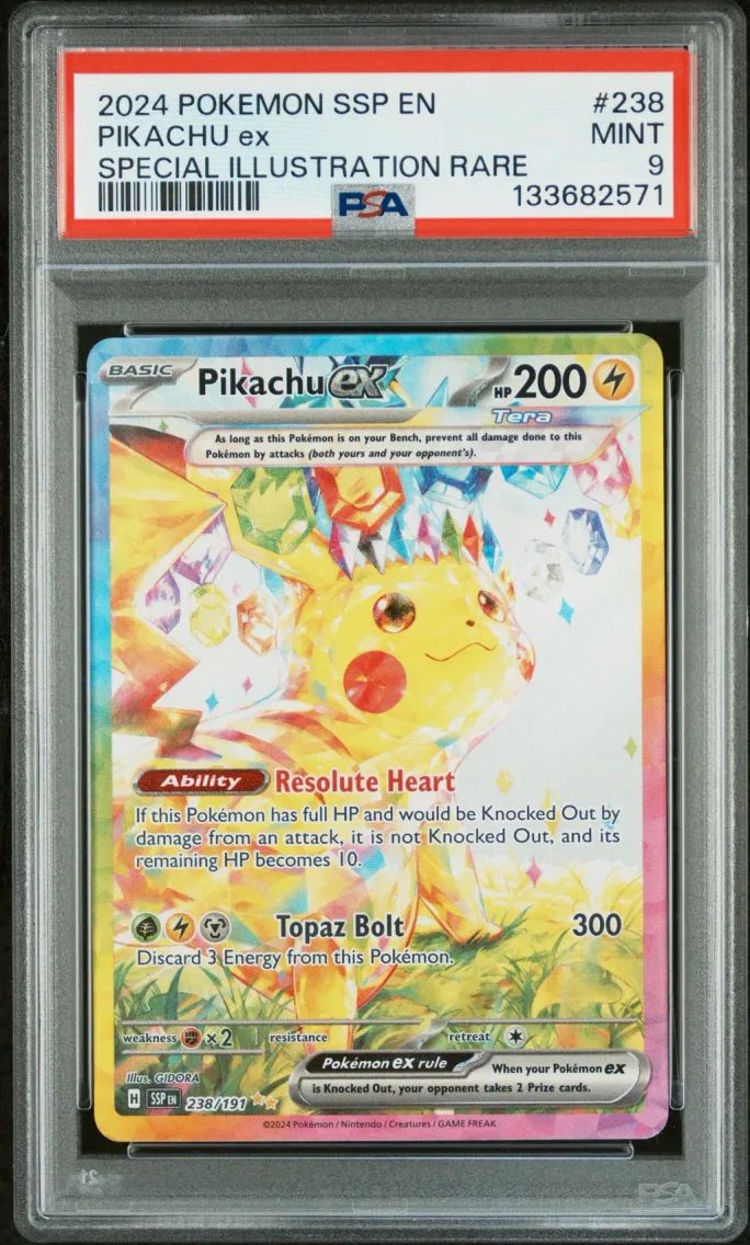 2024 #238 Pikachu EX PSA 9 Ssp EN-Surging Sparks