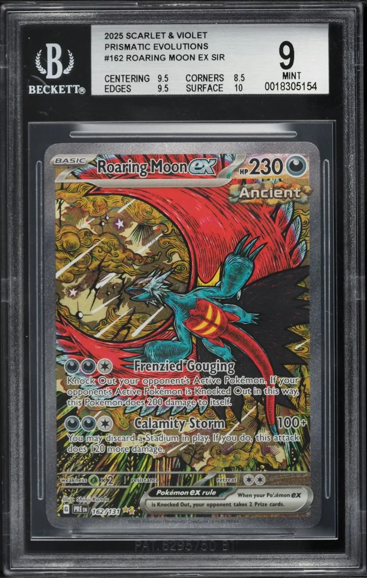 2025 #162 Roaring Moon EX BGS 9 Pre EN-Prismatic Evolutions Pokemon