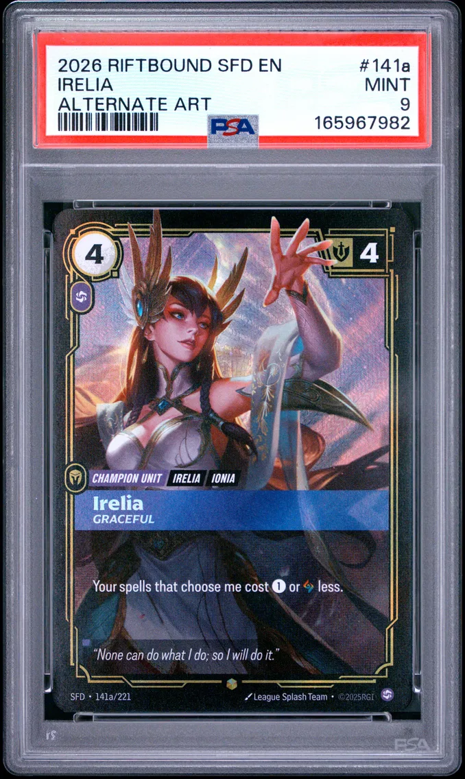 2026 #141a Irelia - Graceful PSA 9 Riftbound: League of Legends Sfd-Spiritforged