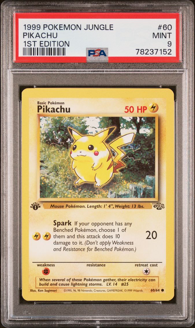 1999 #60 Pikachu 1st Edition PSA 9 Jungle