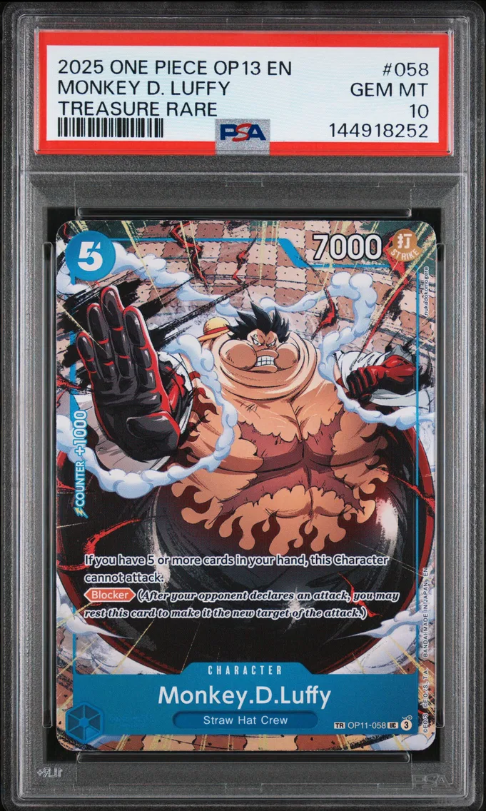 2025 #058 Monkey D. Luffy PSA 10 One Piece OP13-Carrying on His Will