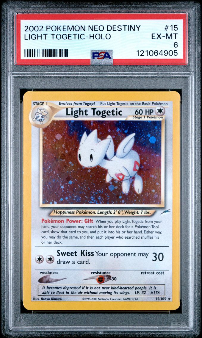 2002 #15 Light Togetic-Holo PSA 6 Neo Destiny Pokemon