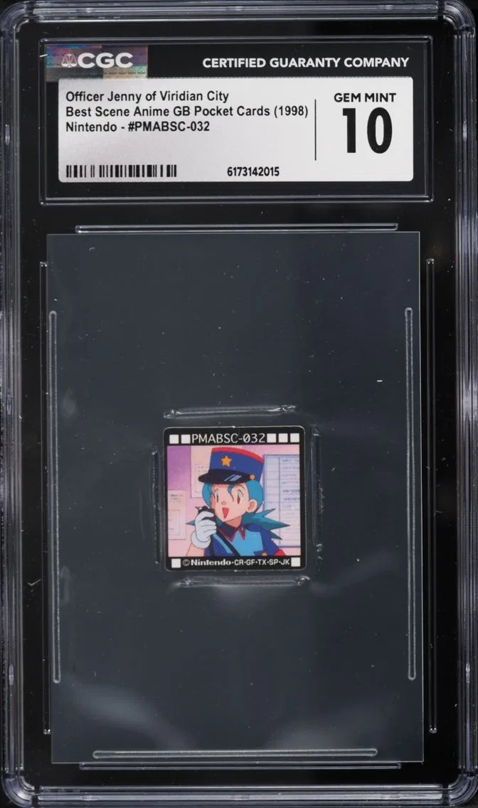 1998 Pokemon Japanese Best Scene Anime GB Pocket Officer Jenny Of Viridian City #32 CGC 10 GEM