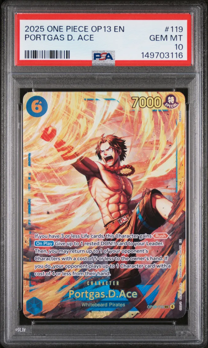 2025 #119 Portgas D. Ace PSA 10 One Piece OP13-Carrying on His Will