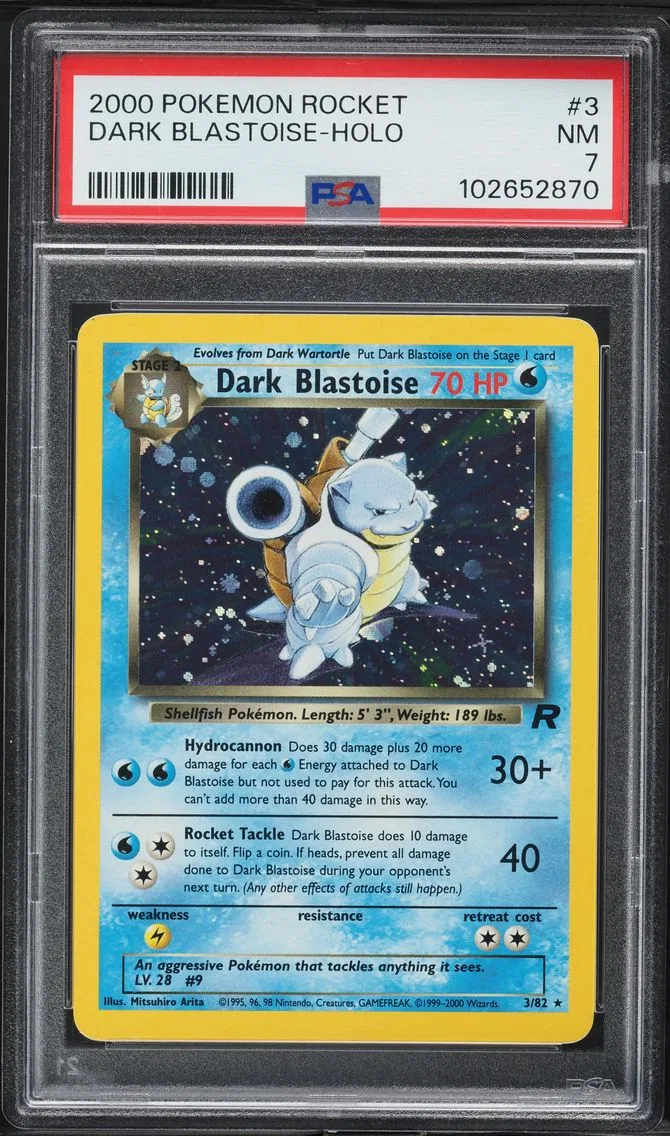 2000 #3 Dark Blastoise-Holo PSA 7 Rocket Pokemon