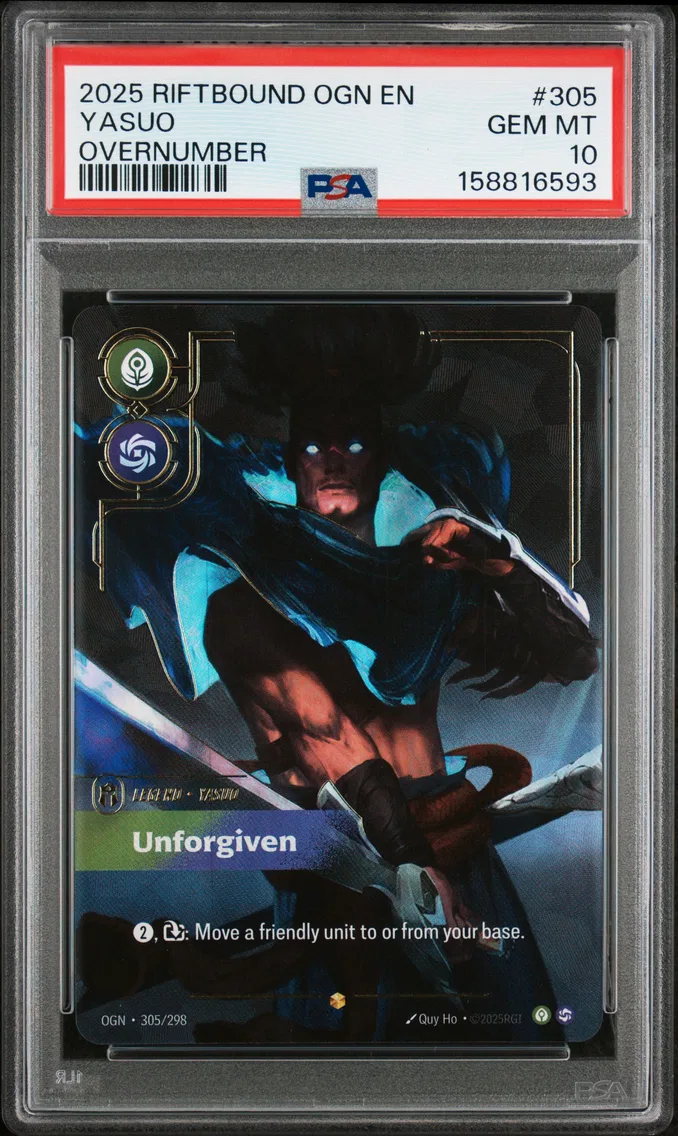 2025 #305 Yasuo - Unforgiven PSA 10 Riftbound: League of Legends Ogn-Origins