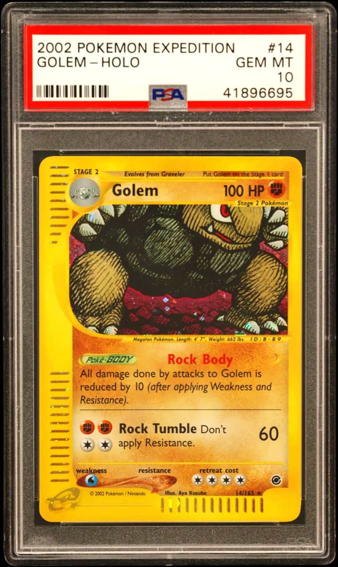 2002 #14 Golem-Holo PSA 10 Exped