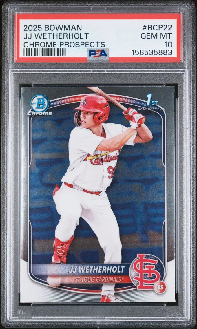 2025 #BCP22 JJ WETHERHOLT PSA 10 Bowman Chrome Prospects