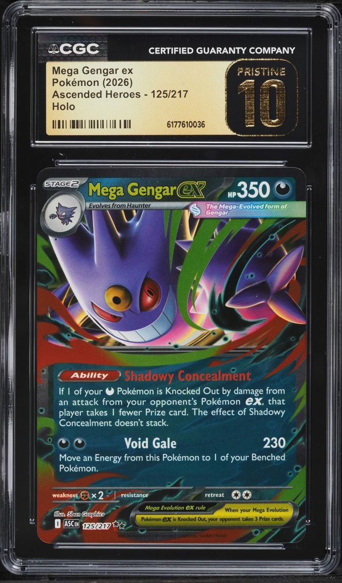 2026 Pokemon Mega Evolution Ascended Heroes Holo Mega Gengar EX #125 CGC 10 PRISTINE
