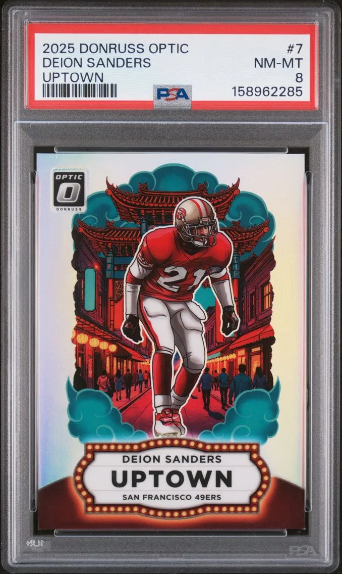 2025 #7 DEION SANDERS PSA 8 Panini Donruss Optic Uptown