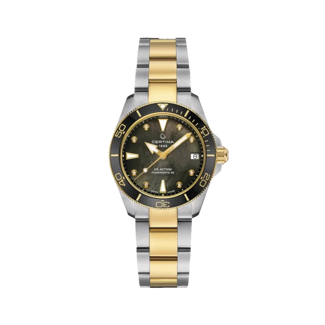 Certina DS Action Powermatic 80 34.5mm - Black, Mother-of-Pearl on Bracelet
