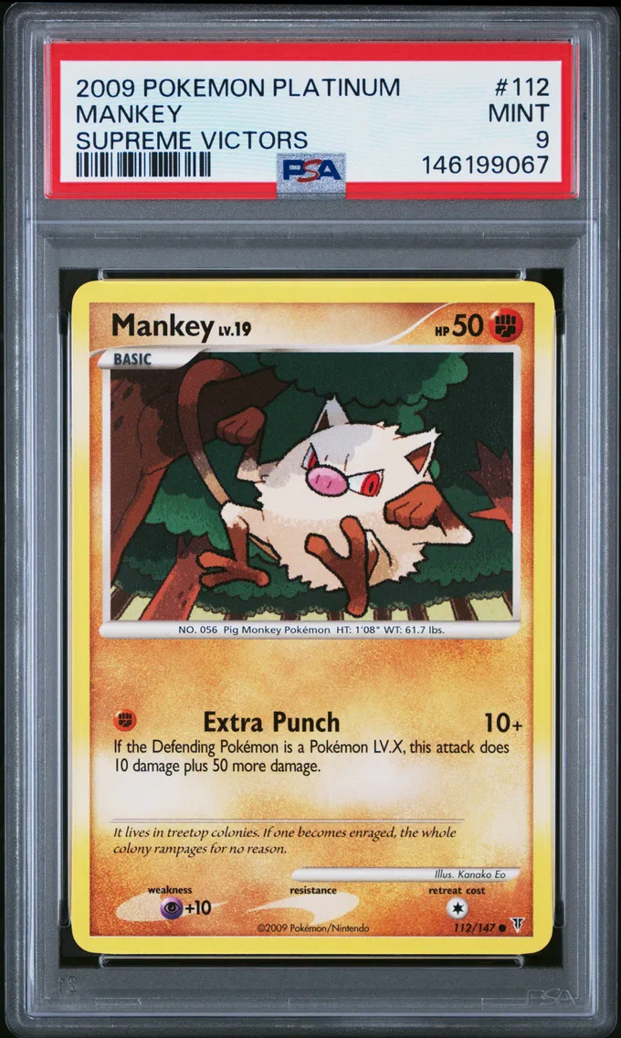 2009 #112 Mankey PSA 9 Platinum Supreme Victors