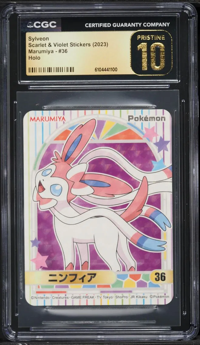 2023 Pokemon Japanese Scarlet & Violet Stickers Marumiya Holo Sylveon #36 CGC 10 PRISTINE