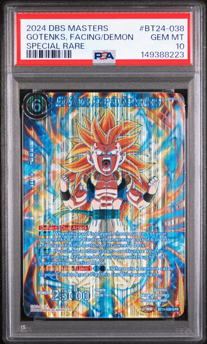 2024 #BT24-038 SS3 Gotenks, Facing the Phantom Demon PSA 10 Dragon Ball Super Card Game Masters Series 24 Beyond Generations