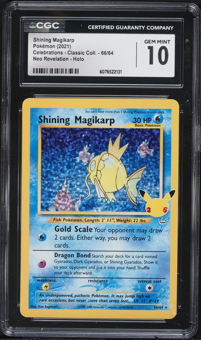 2021 #66 Shining Magikarp-Holo CGC 10 Celebrations Classic Collection Pokemon