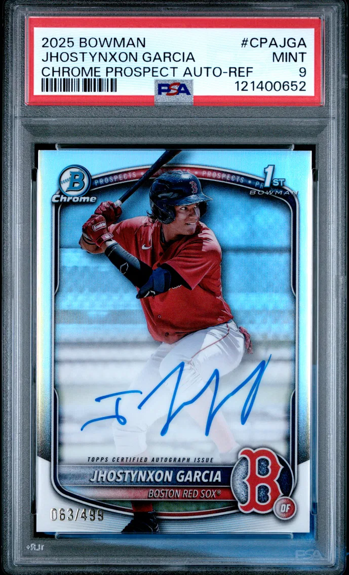 2025 #CPAJGA Jhostynxon Garcia PSA 9 Bowman Chrome Prospect Autographs