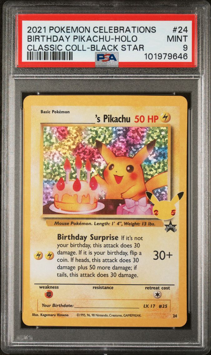 2021 #24 Birthday Pikachu-Holo PSA 9 Celebrations Classic Collection