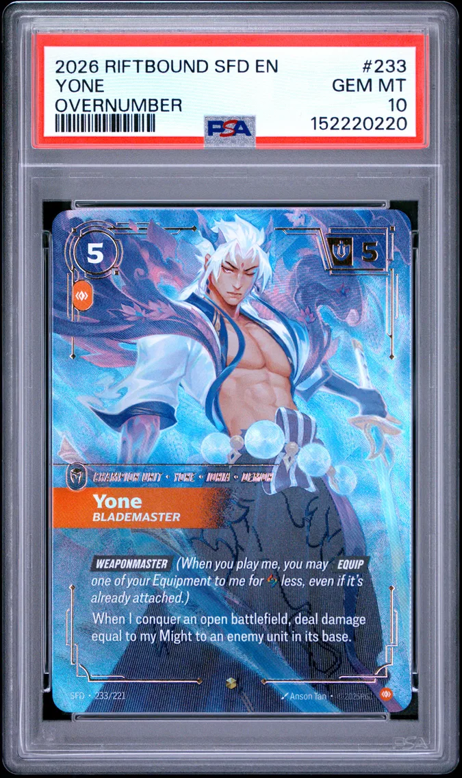 2026 #233 Yone - Blademaster PSA 10 Riftbound: League of Legends Sfd-Spiritforged