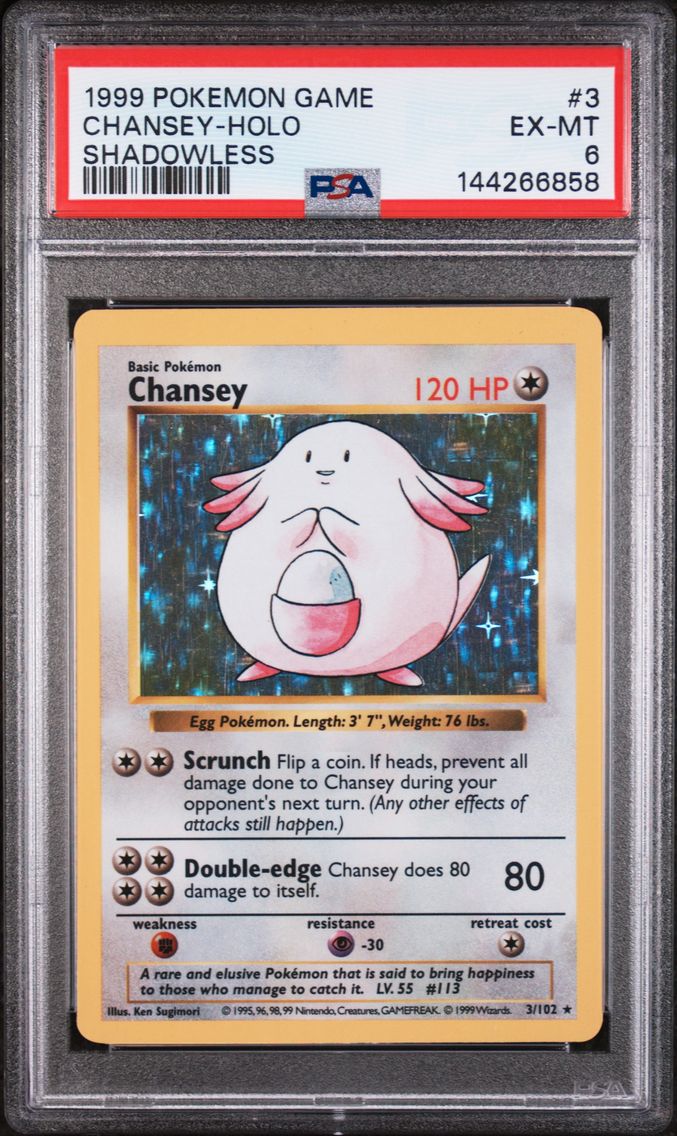 1999 #3 Chansey-Holo Shadowless PSA 6 Game