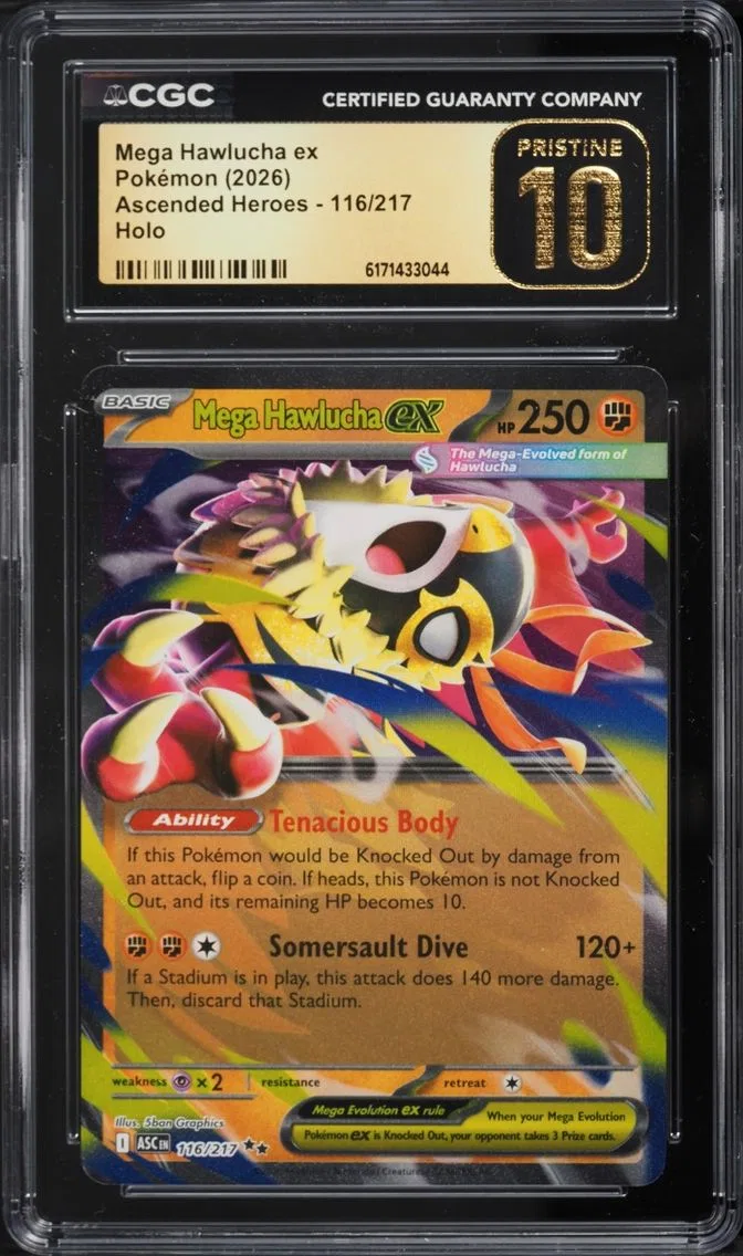 2026 Ascended Heroes - ASC EN - English Pokemon Mega Evolution Ascended Heroes Holo Mega Hawlucha Ex #116/217 CGC 10