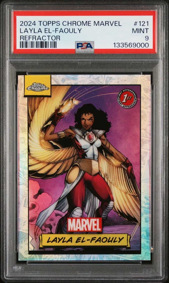 2024 #121 Layla El-Faouly PSA 9 Topps Chrome Marvel