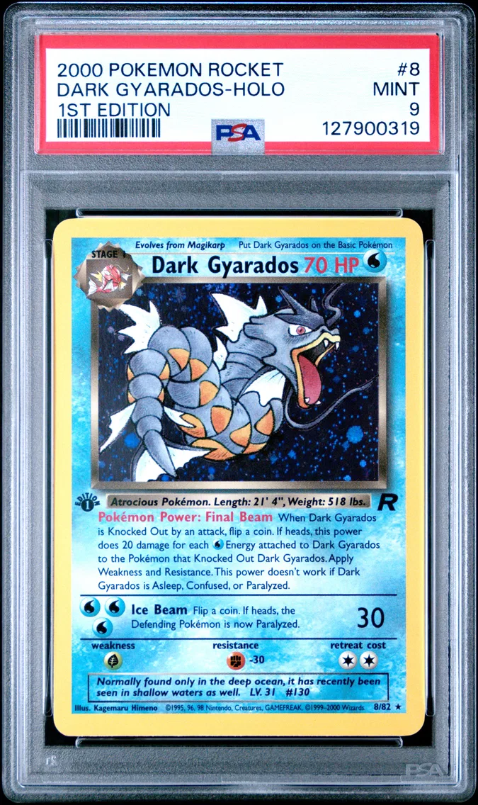 2000 Pokemon Rocket Dark Gyarados-Holo 1st Edition Rocket #8 PSA 9