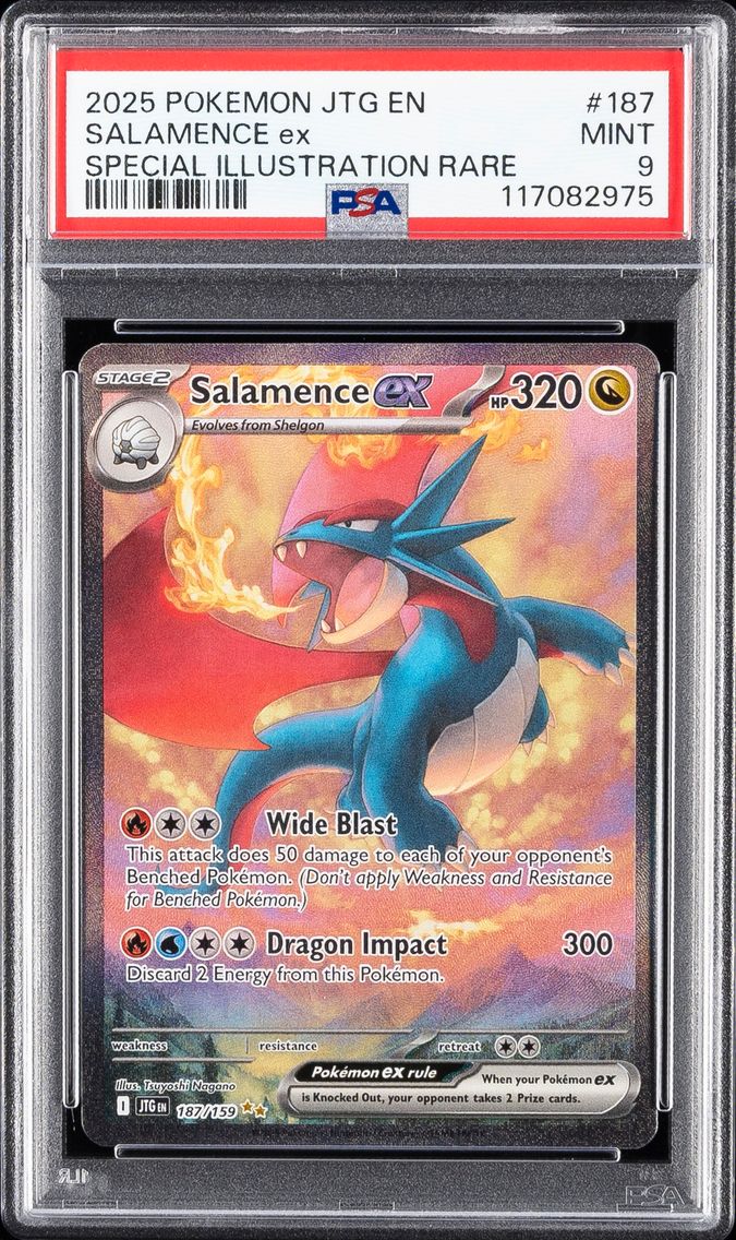 2025 #187 Salamence EX PSA 9 Jtg EN-Journey Together Pokemon