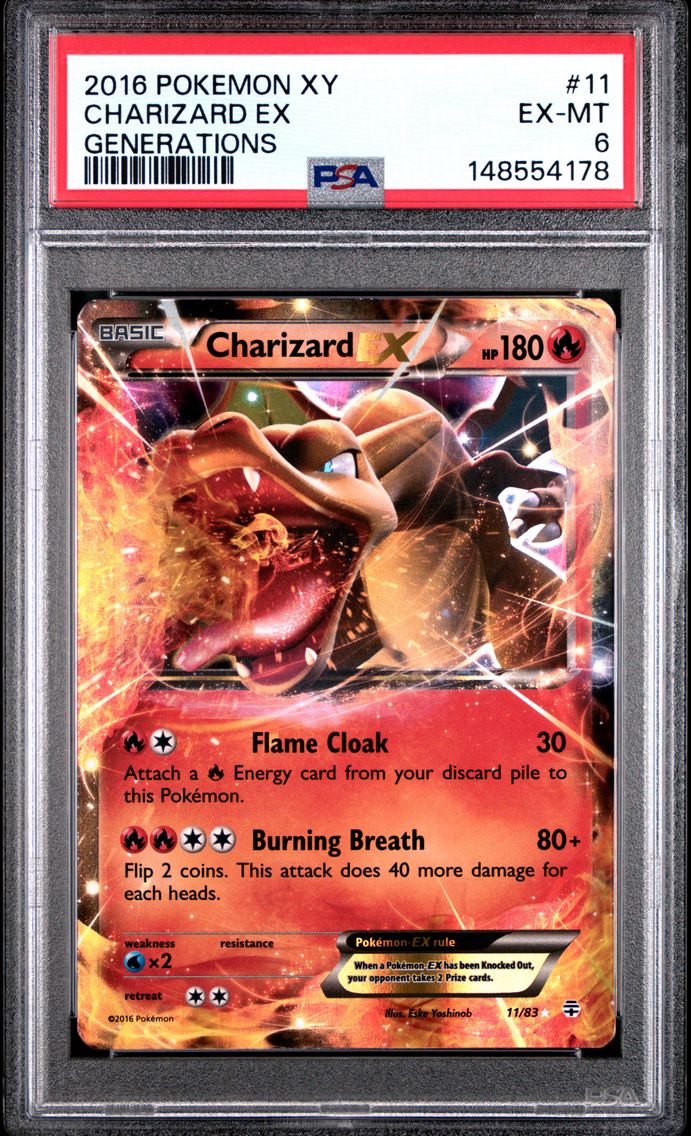 2016 #11 Charizard EX PSA 6 XY Generations Pokemon